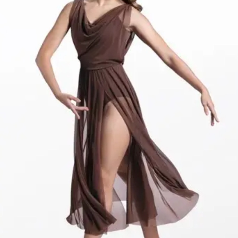 Balera Double Cowl Mesh Maxi Dress costume